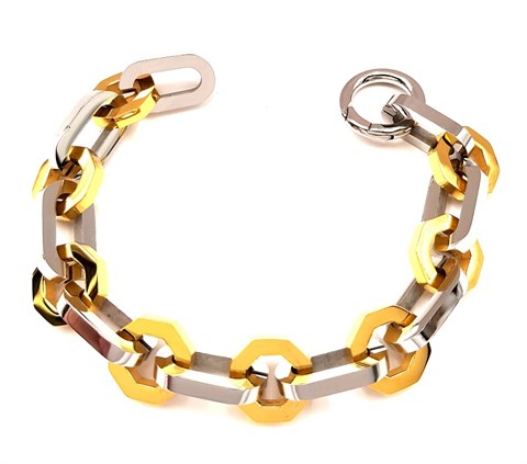 ​​​Welch Gold White Steel Chain Bracelet