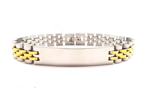 Welch Gold White Steel Chain Bracelet