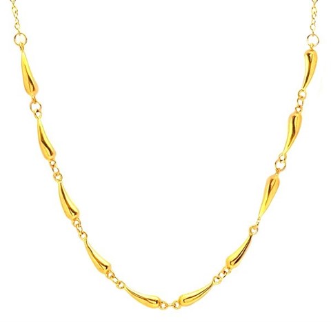 ​​Welch Gold Steel Drop Necklace