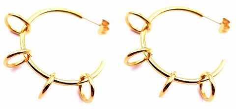 ​​​​​​​​Welch Gold Steel Hoop Earrings