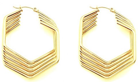 ​​​​​​​Welch Gold Steel Hoop Earrings