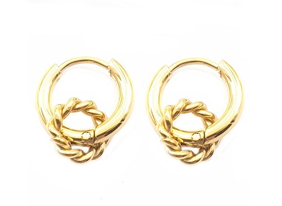 ​Welch Gold Steel Hoop Minimal Earrings