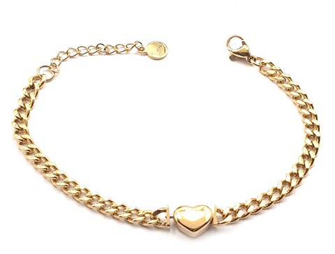 ​​​​Welch Gold Steel Heart Bracelet