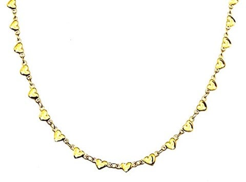 ​​​Welch Gold Steel Heart Necklace