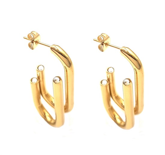 ​Welch Gold Steel Design Earrings
