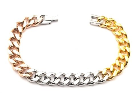 ​Welch Gold Rose White Steel Chain Bracelet