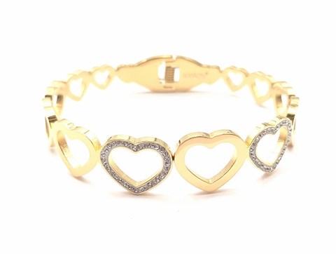 ​Welch Gold Stone Heart Steel Bracelet