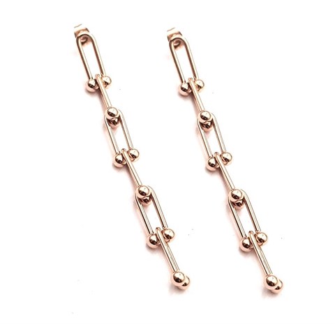 ​​​​​​​​​Welch Rose Steel Chain Earrings