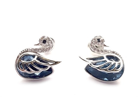 ​Welch Swarovski Stone Swan Earrings