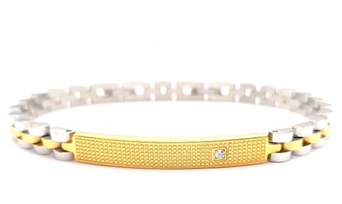 Welch Stone Yellow White Chain Steel Bracelet