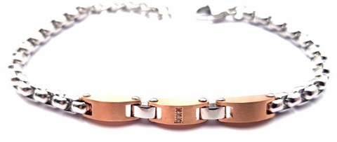 ​​​​Welch Chain Rose Stone Steel Bracelet
