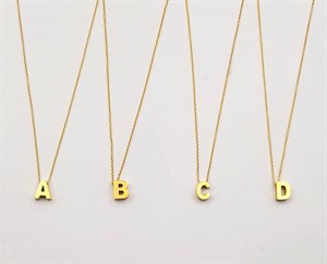 ​W​elch Gold Model Steel Letter Necklace
