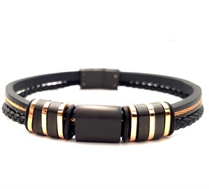 ​​​​Welch Steel Rope Leather Bracelet