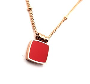 ​​Welch Steel Red Square Necklace