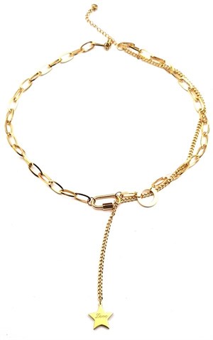 ​​Welch Gold Model Star Steel Choker Necklace