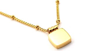 ​​Welch Gold Steel Square Necklace