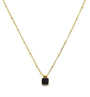 ​​Welch Gold Steel Square Necklace