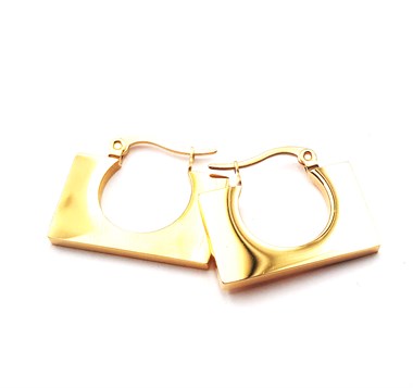 ​Welch Gold Steel Square Earrings