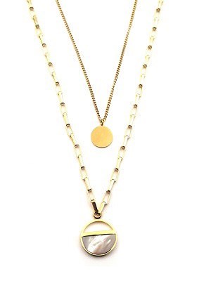 ​​​​Welch Gold Steel Combination Necklace
