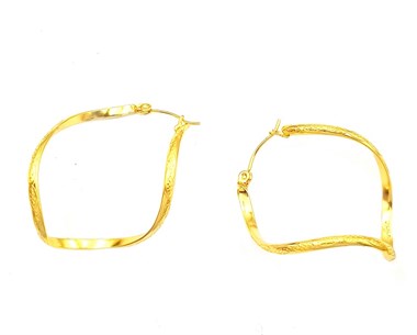 ​Welch Gold Steel Design Hoop Earrings