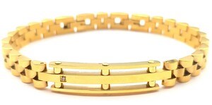 ​​Welch Gold Steel Stone Bracelet