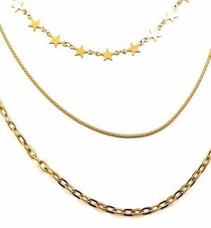 ​​Welch Gold Steel Star Combination Necklace