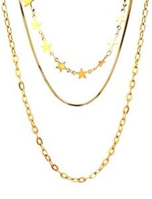 ​​Welch Gold Steel Star Combination Necklace