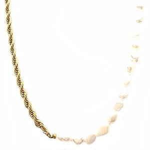 ​​Welch Gold Steel Chain Pearl Necklace