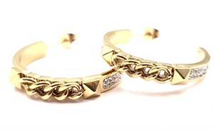 ​​​​​​​Welch Gold Steel Chain Earrings