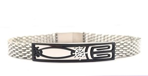 ​Welch Black White Steel Chain Sailor Bracelet