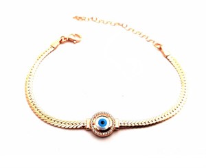​​Welch Gold Model Evil Eye Bead Silver Necklace