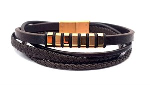 Welch Steel Mens Multi-Combined Leather Bracelet