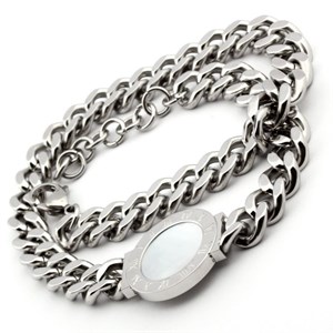 Welch Double Wrapped Chain Womens Steel Bracelet