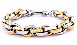 Welch Gold White Womens Steel Chain Bracelet