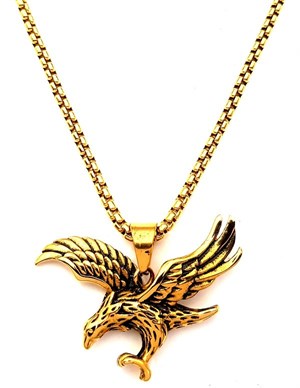 Welch Gold Steel Eagle Necklace