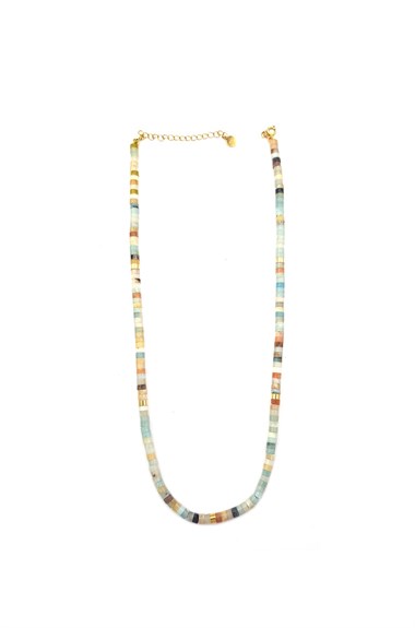 Welch Gold Steel Tianhe Natural Stone Necklace