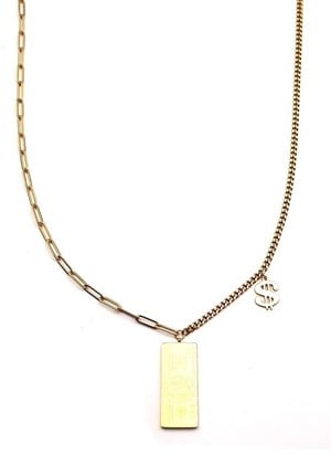 Welch Gold Steel USD Dollar Necklace