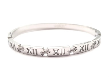 Welch Roman Numeral Stone Womens Steel Bracelet