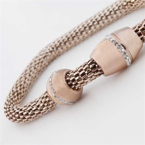 Welch Rose Stone Womens Steel Bracelet