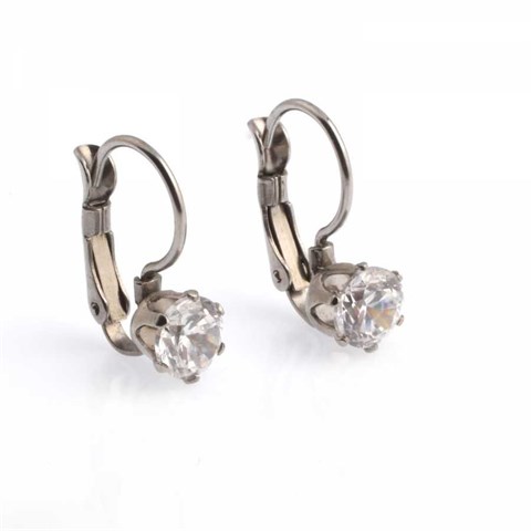 Welch Big Stone Women's Steel Earrings