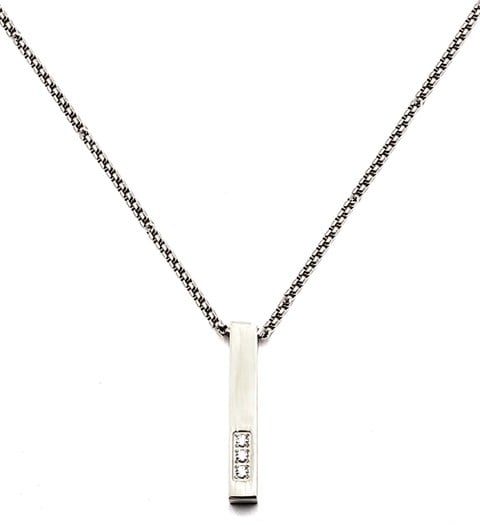 Welch Steel Stoned Bar Necklace