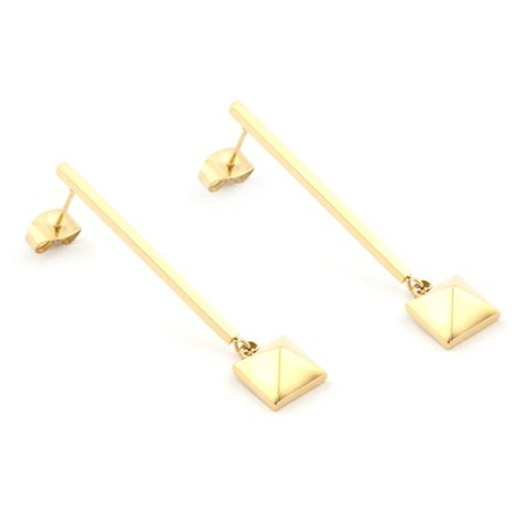 Welch Gold Steel Bar Earrings