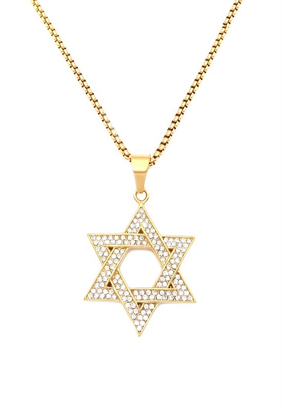 Welch Gold Steel Stone Star Necklace