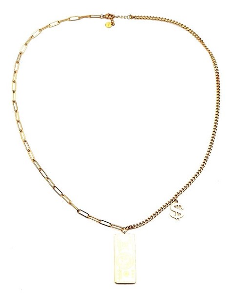 Welch Gold Steel USD Dollar Necklace