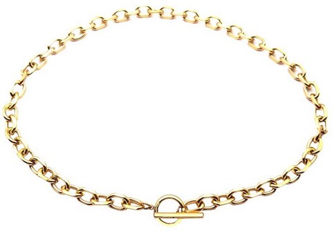 Welch Gold Steel Chain Choker Necklace