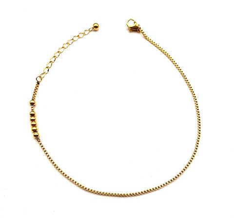 Welch Gold Steel Chain Anklet