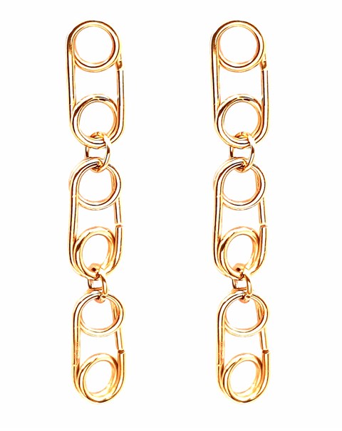 Welch Gold Steel Chain Earrings