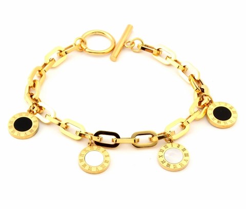 Welch Gold Charm Steel Bracelet
