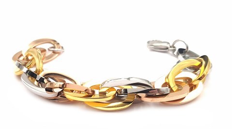 Welch Gold Rose Steel Chain Bracelet