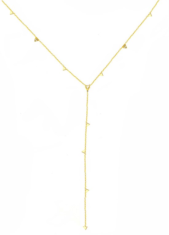 Welch Gold Stone Triangle Steel Necklace